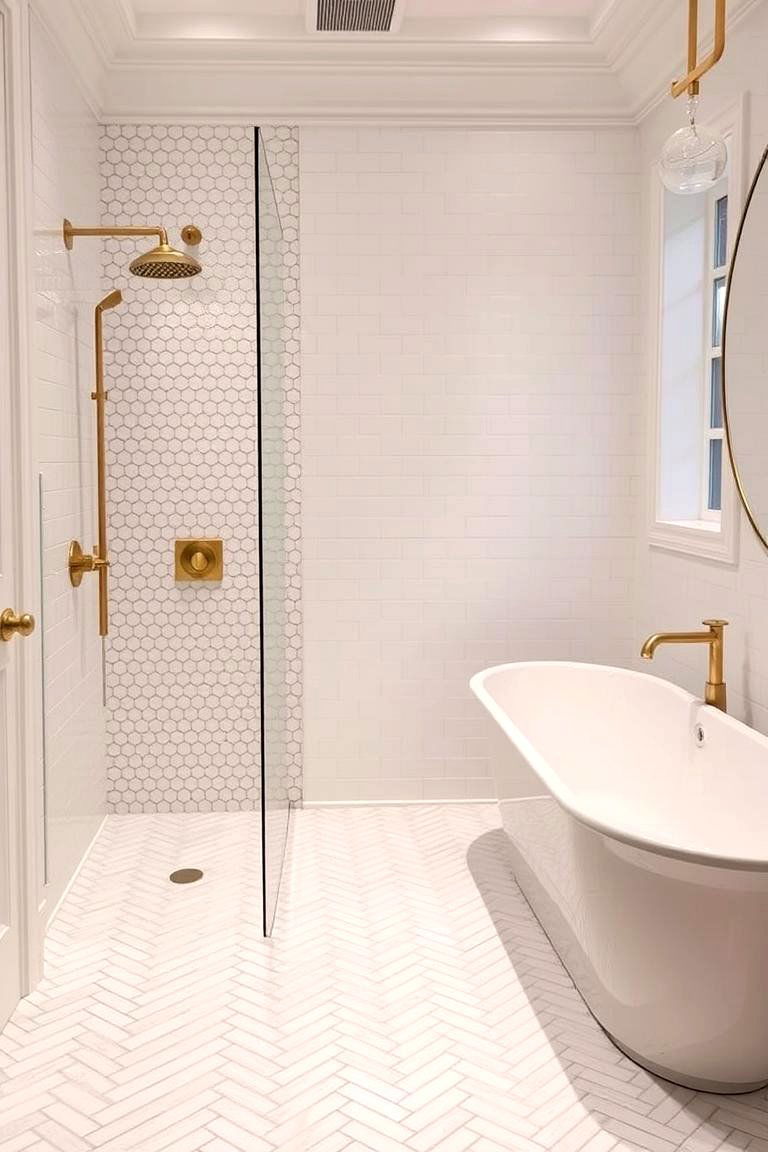 White Mosaic Tiles for Intricate Detail - 24 White Tile Bathroom Ideas