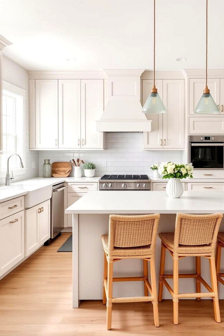 White Oak Cabinets in a Coastal Inspired Kitchen - 24 Kitchens With White Oak Cabinets