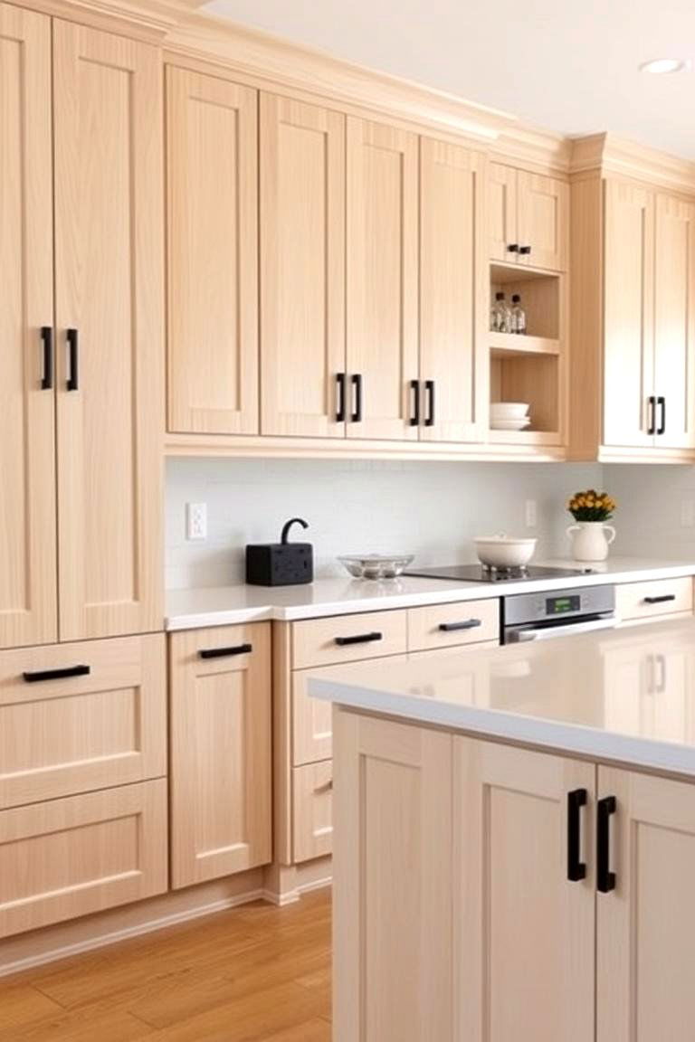 White Oak Cabinets with Black Hardware - 24 Kitchens With White Oak Cabinets