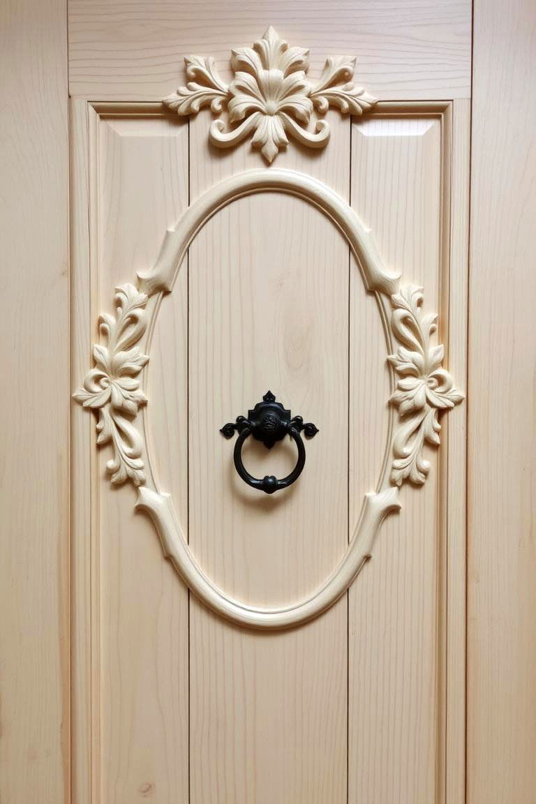 White Oak Door with Carved Details - 24 White Oak Front Door Ideas