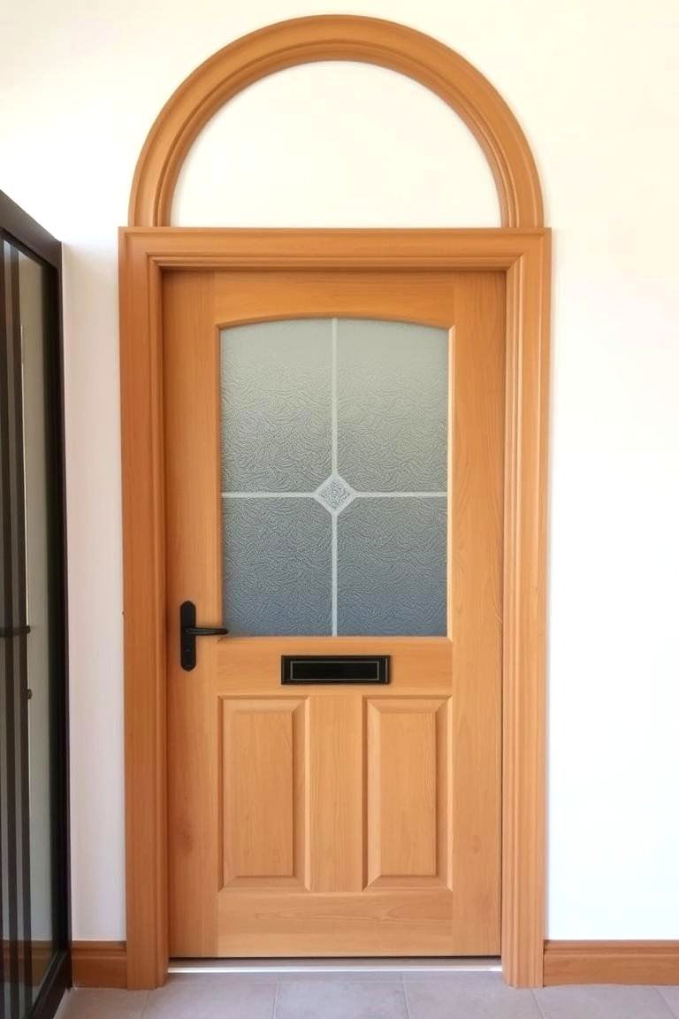 White Oak Door with Frosted Glass for Privacy - 24 White Oak Front Door Ideas