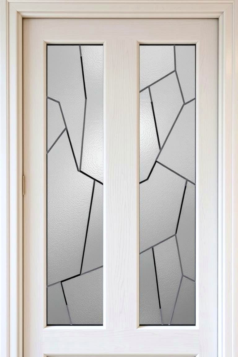 White Oak Door with Geometric Glass Panes - 24 White Oak Front Door Ideas