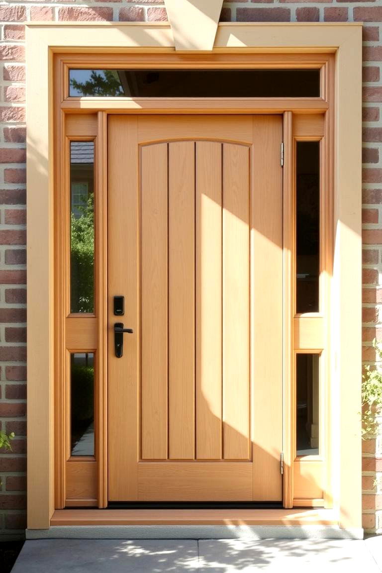 White Oak Door with Sidelites for Added Light - 24 White Oak Front Door Ideas