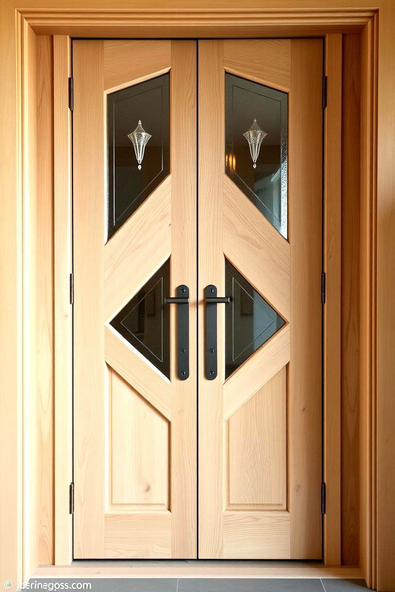 White Oak Door with a Custom Design - 24 White Oak Front Door Ideas