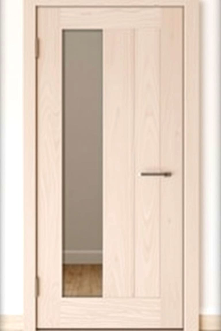 White Oak Door with a Single Vertical Glass Panel - 24 White Oak Front Door Ideas