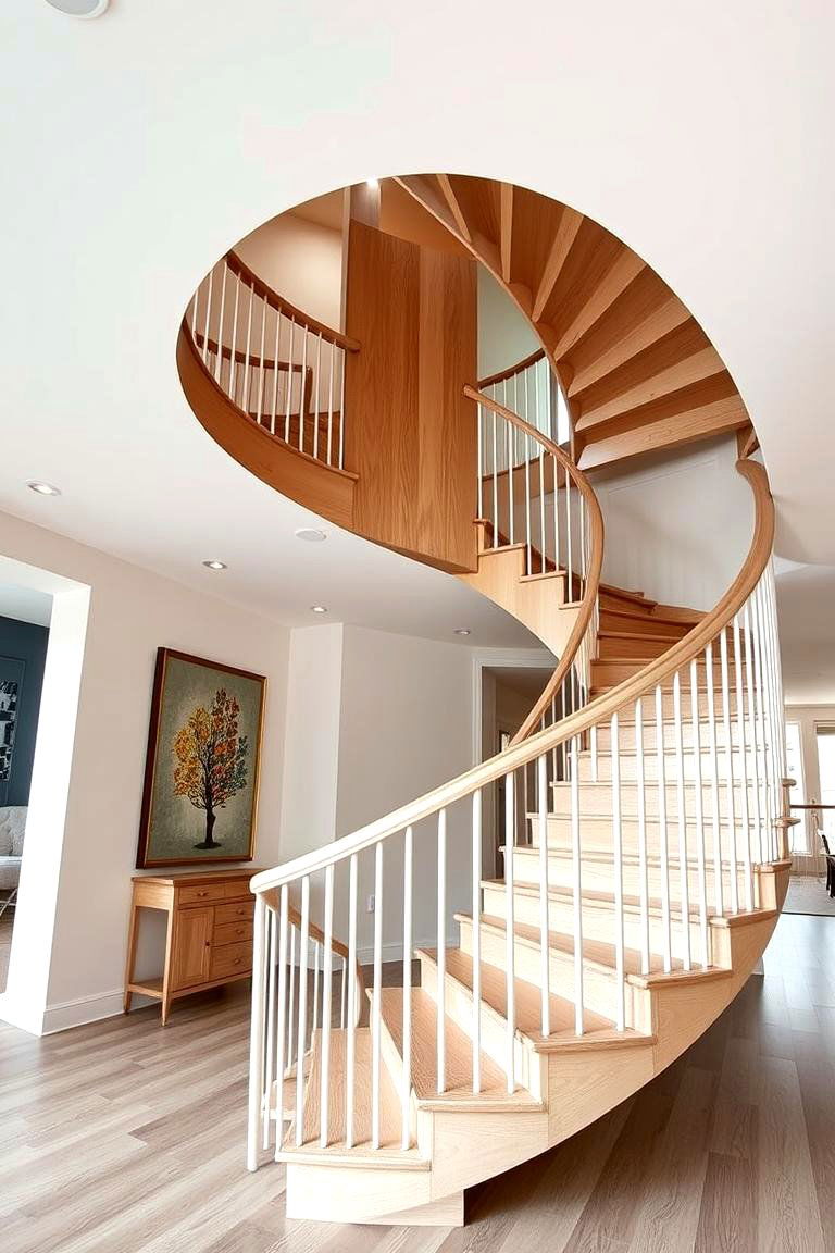 White Oak Spiral Staircase - 24 White Oak Staircase Ideas