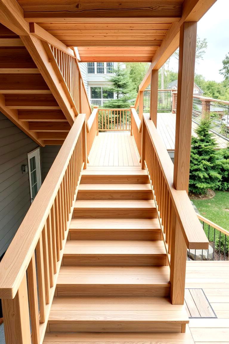 White Oak Staircase for an Outdoor Space - 24 White Oak Staircase Ideas