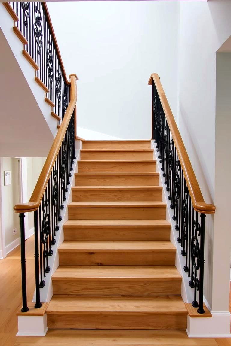 White Oak Staircase with Metal Accents - 24 White Oak Staircase Ideas