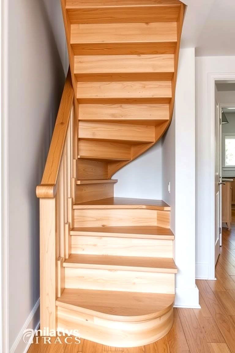 White Oak Staircase with Winder Steps - 24 White Oak Staircase Ideas