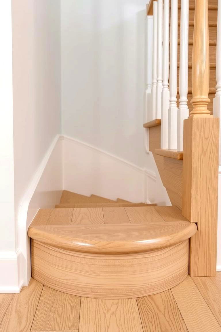 White Oak Staircase with a Bullnose Step - 24 White Oak Staircase Ideas
