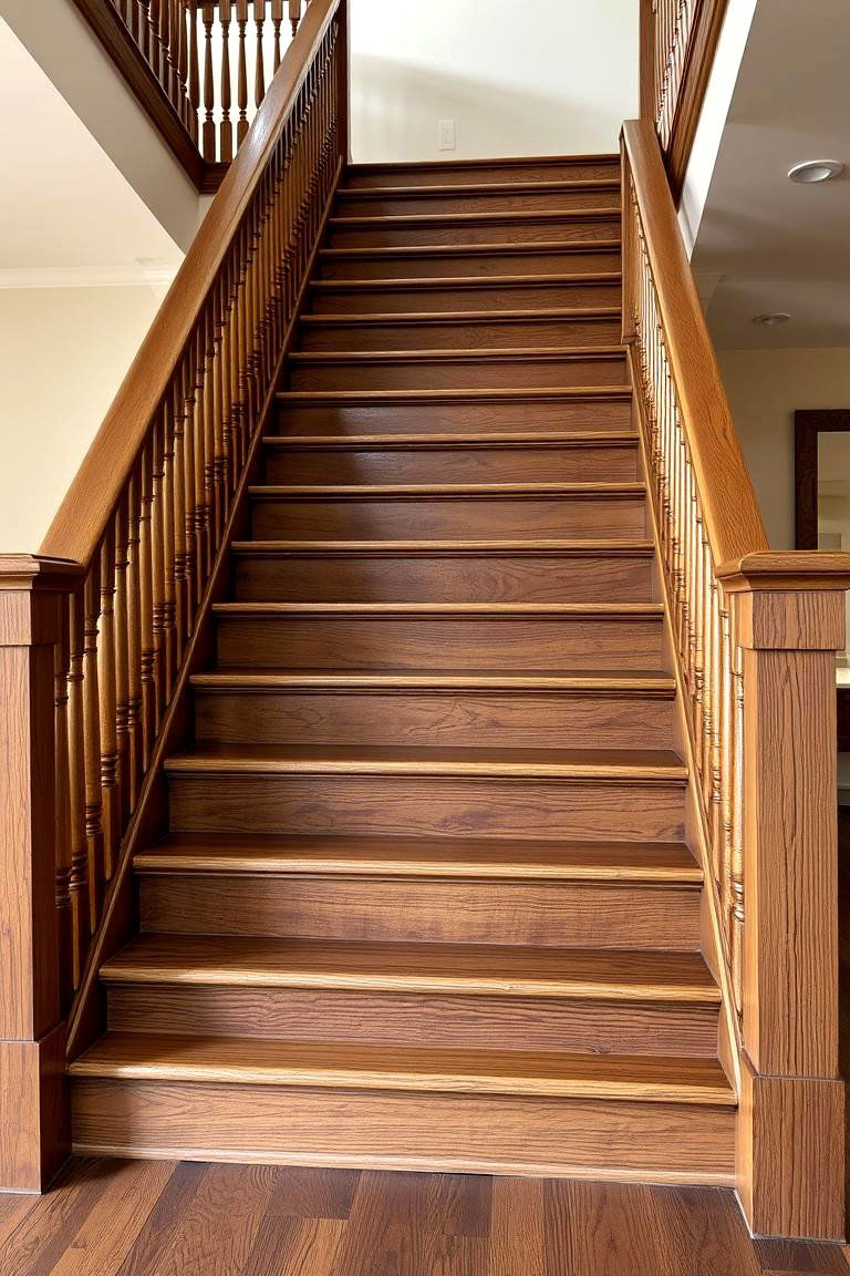 White Oak Staircase with a Dark Stain - 24 White Oak Staircase Ideas