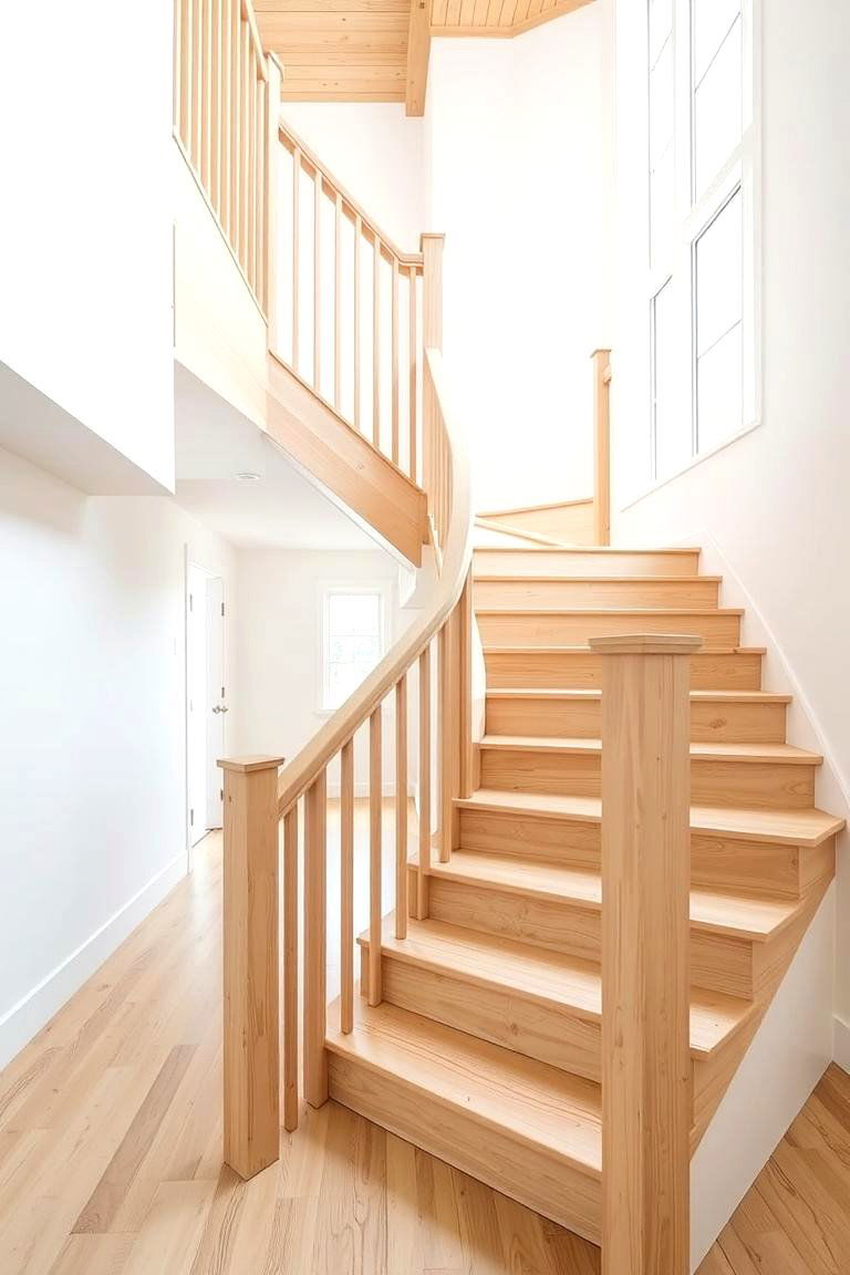 White Oak Staircase with a Light Natural Finish - 24 White Oak Staircase Ideas