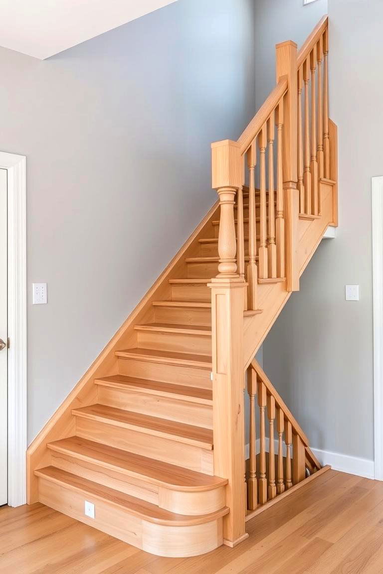 White Oak Staircase with a Quarter Turn - 24 White Oak Staircase Ideas