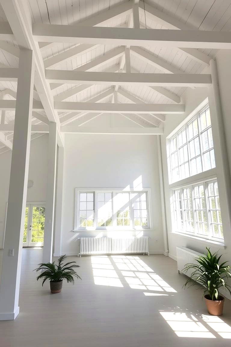 White Painted Beams for a Fresh Clean Look - 24 Decorative Ceiling Beam Ideas