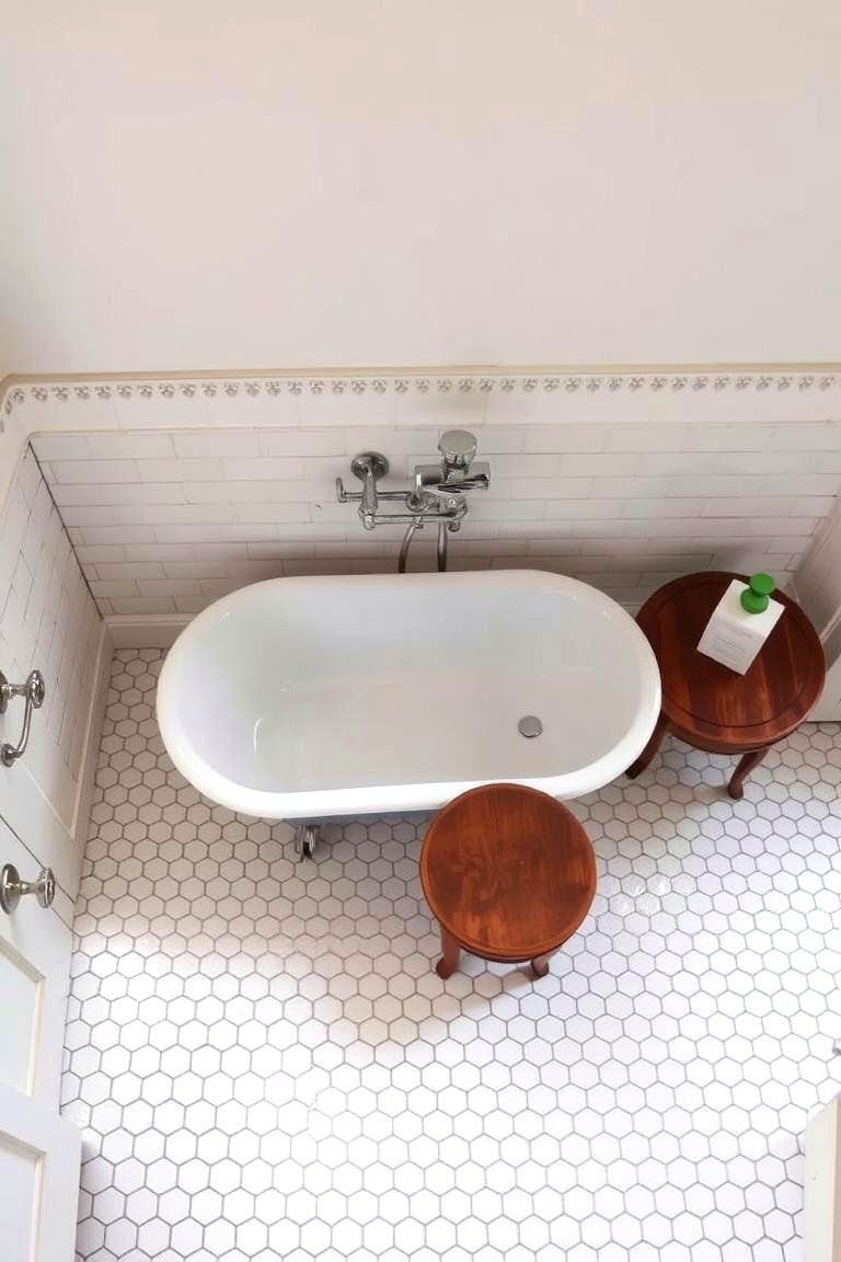 White Penny Tiles for a Vintage Charm - 24 White Tile Bathroom Ideas