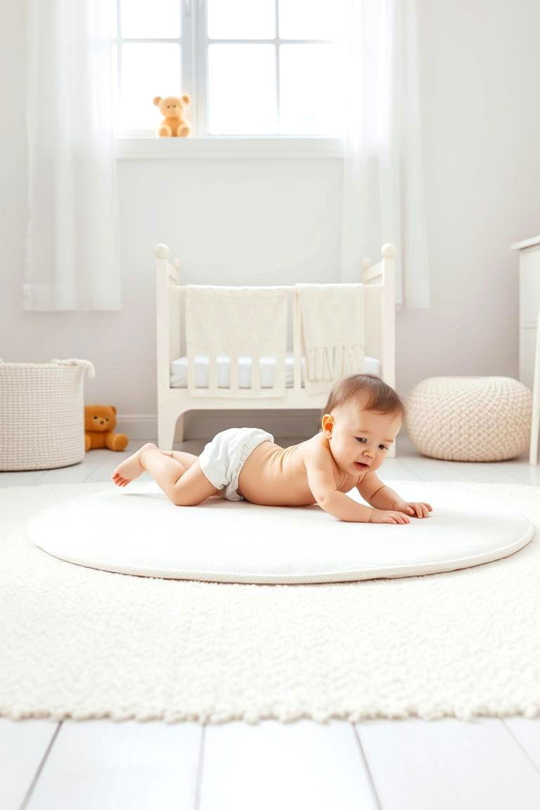 White Play Mat for Tummy Time - 24 White Nursery Ideas