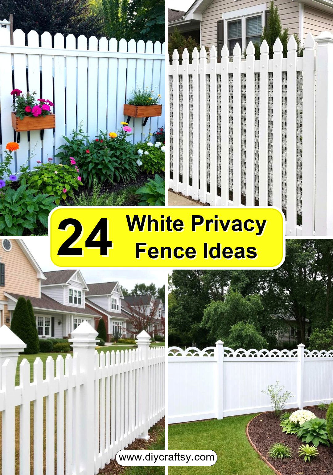 White Privacy Fence Ideas