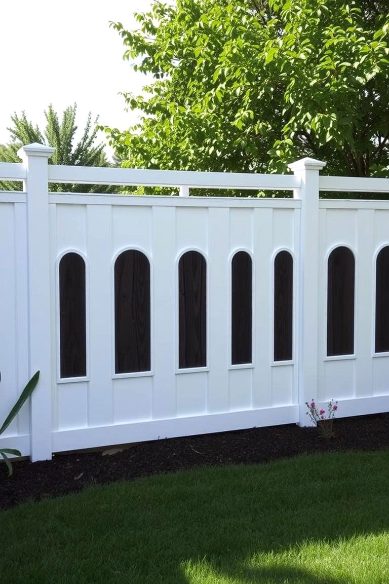White Privacy Fence with Inset Panels - 24 White Privacy Fence Ideas