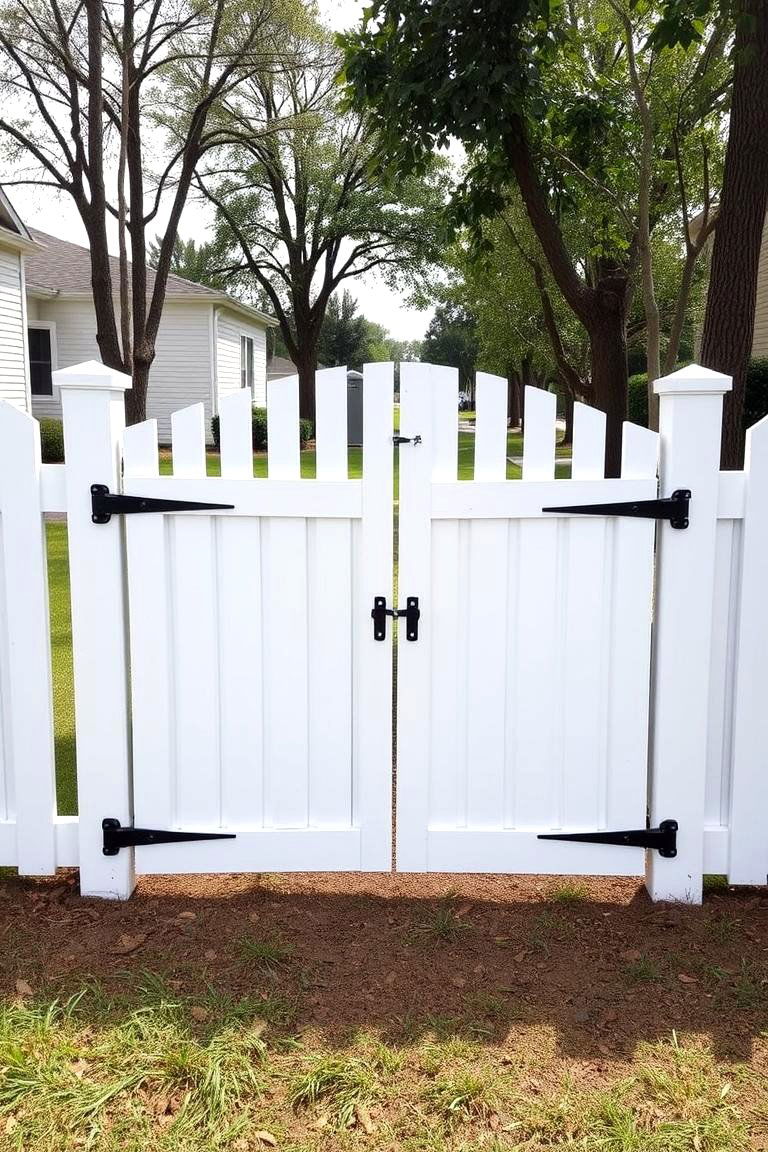 White Privacy Fence with a Gate - 24 White Privacy Fence Ideas