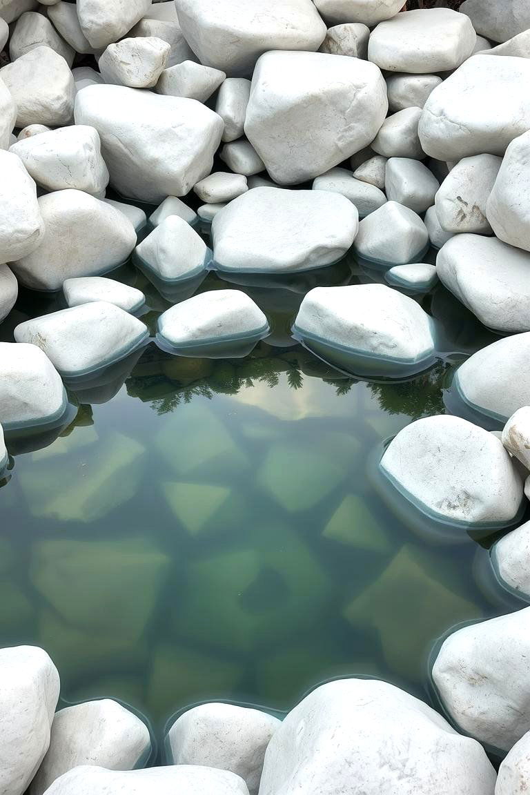 White Rock Around Water Features - 24 White Rock Landscaping Ideas