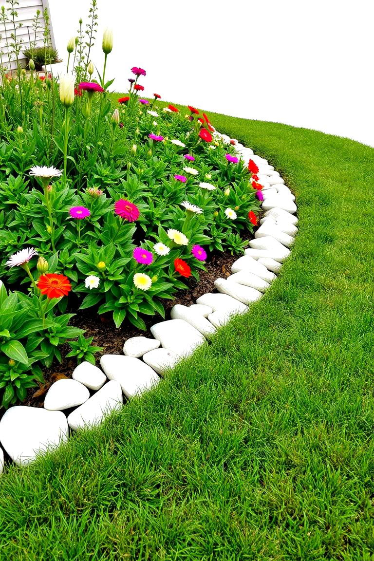 White Rock Garden Edging - 24 White Rock Landscaping Ideas