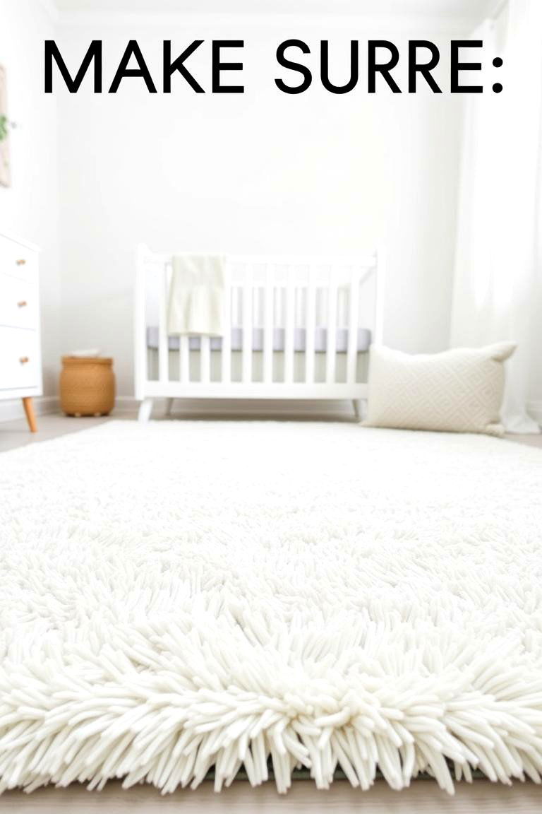White Rug with a Subtle Design - 24 White Nursery Ideas