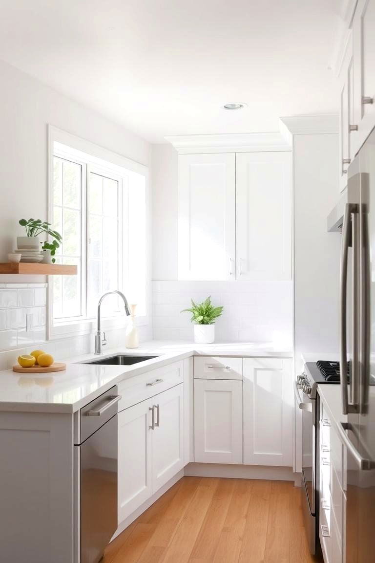 White Shaker Cabinets for Clean Lines - 24 Farmhouse Kitchen Ideas