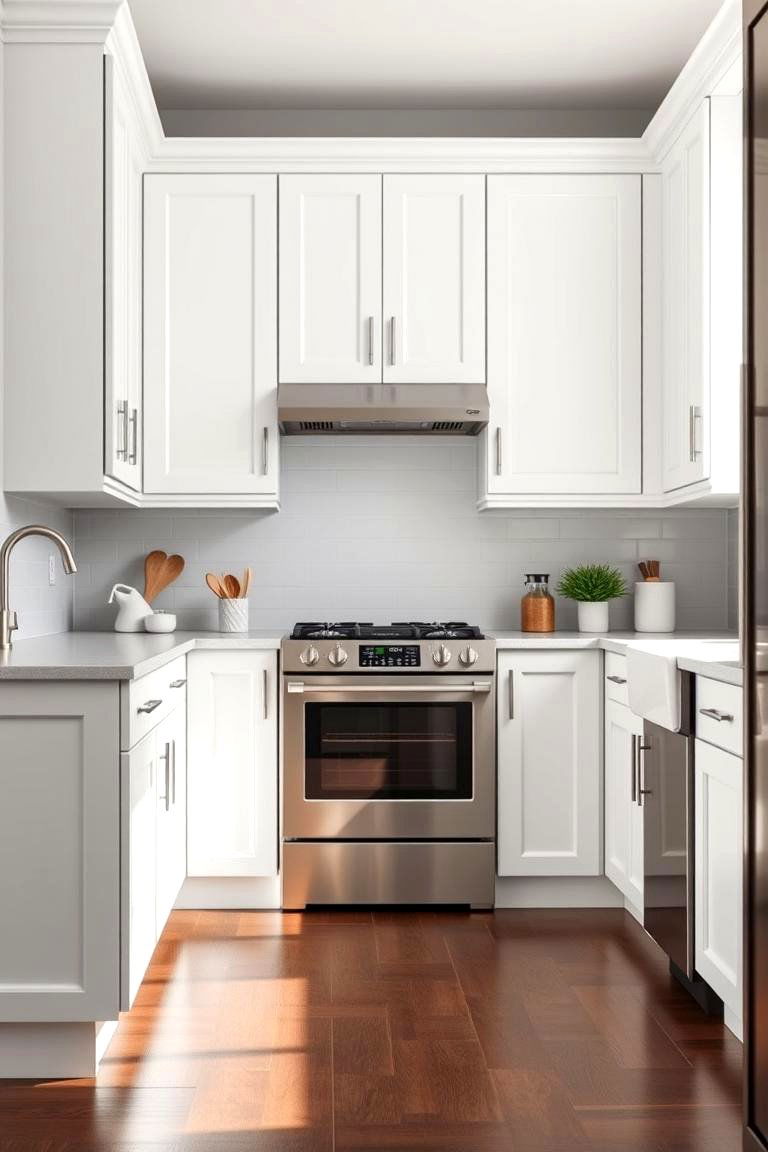 White Shaker Cabinets - 24 Grey and White Kitchen Ideas