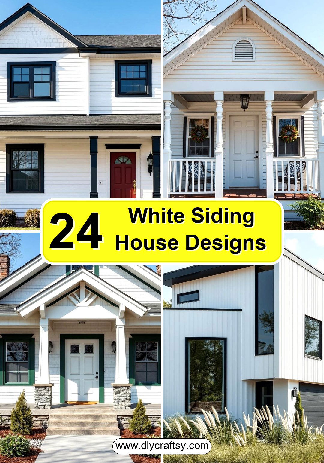 White Siding House Designs