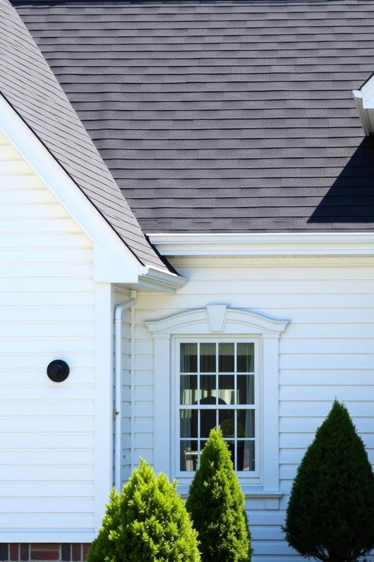 White Siding with Dark Grey Roofing - 24 White Siding House Designs