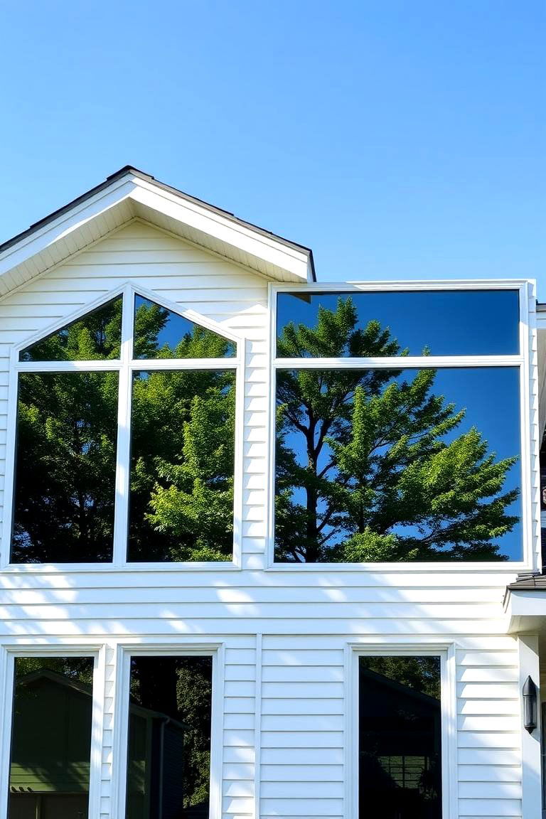 White Siding with Expansive Windows - 24 White Siding House Designs