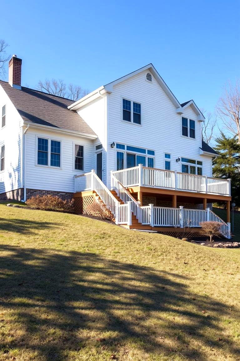 White Siding with a Practical Walkout Basement - 24 White Siding House Designs