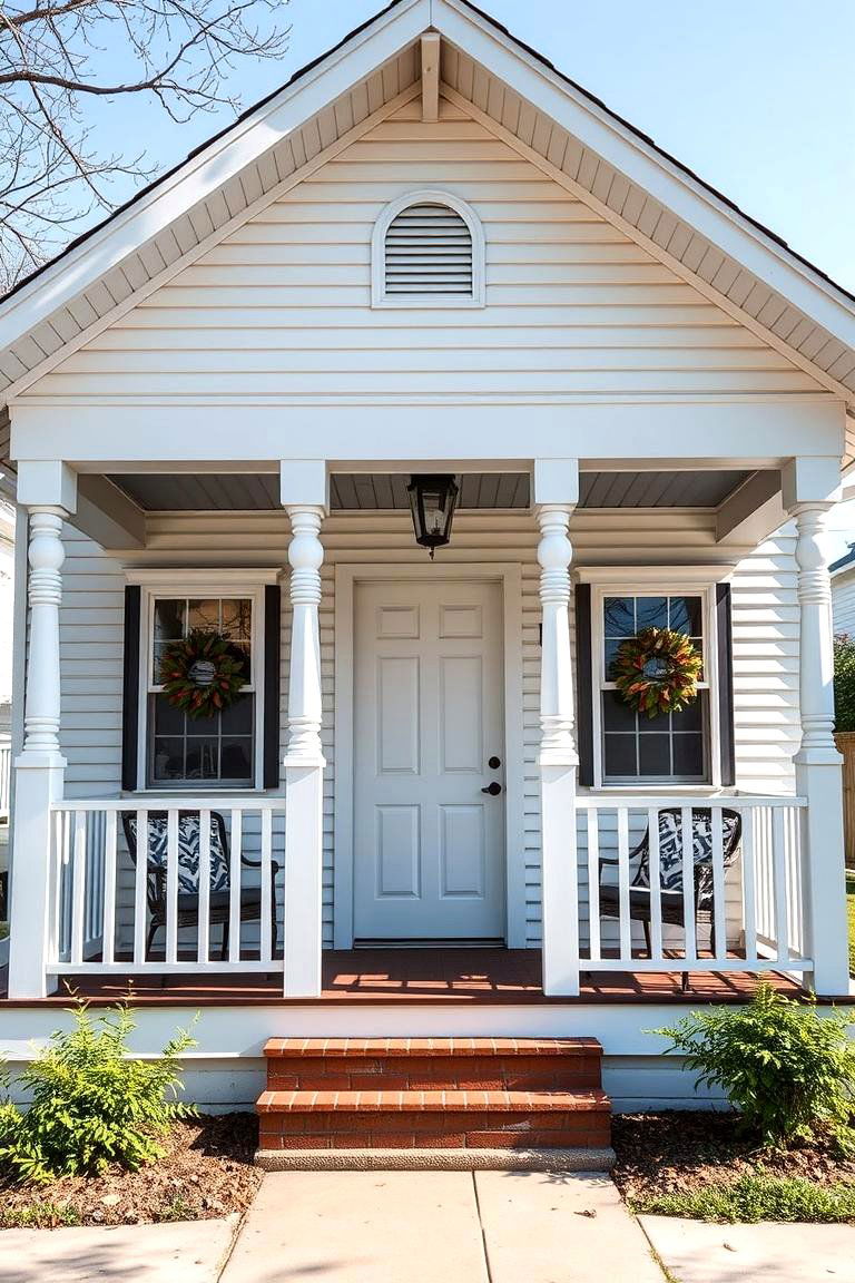 White Siding with a Welcoming Porch - 24 White Siding House Designs