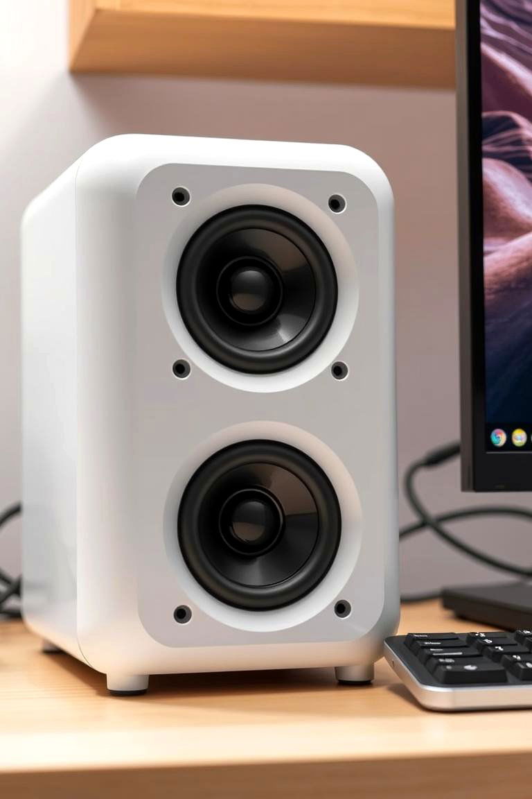 White Speaker System - 24 All White Gaming Setup Ideas