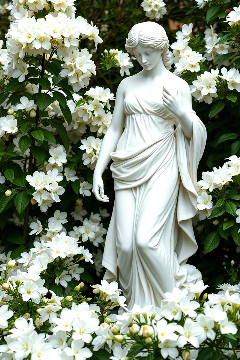 White Statuary and Sculptures - 24 White Garden Design Ideas