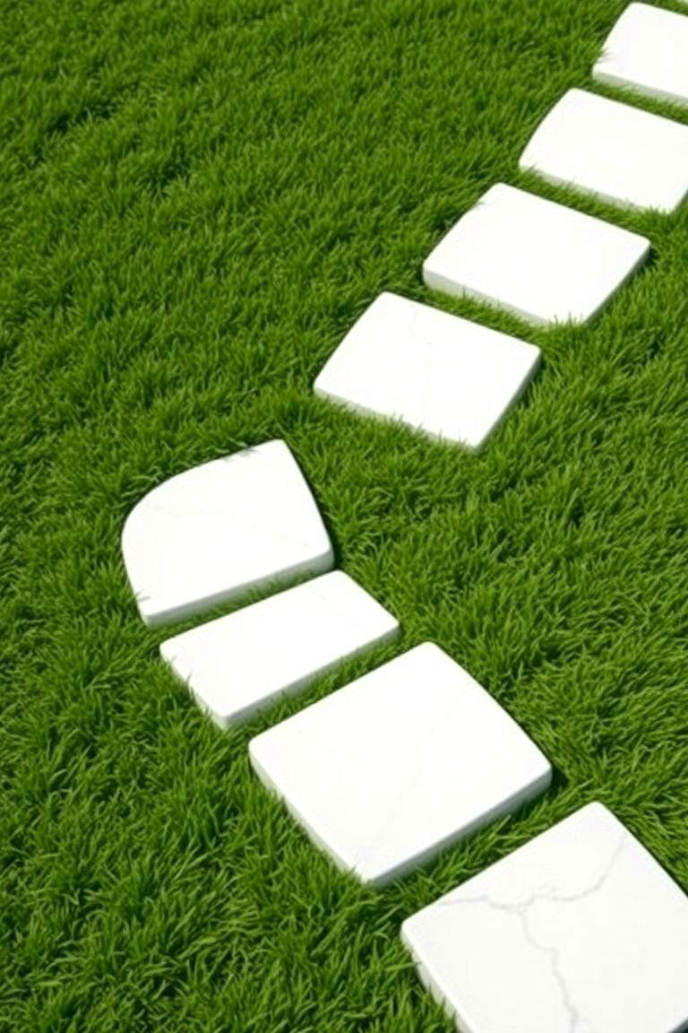 White Stepping Stones - 24 White Garden Design Ideas