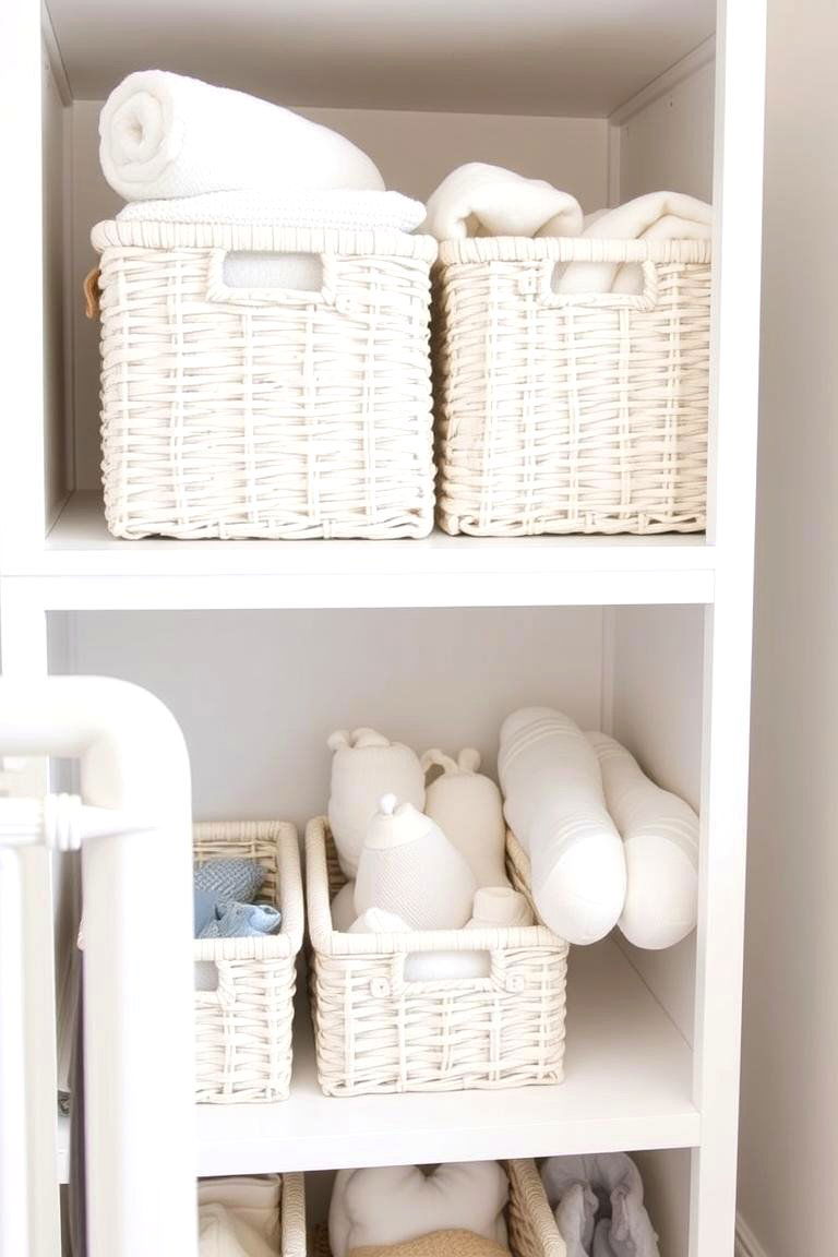 White Storage Baskets for Organization - 24 White Nursery Ideas