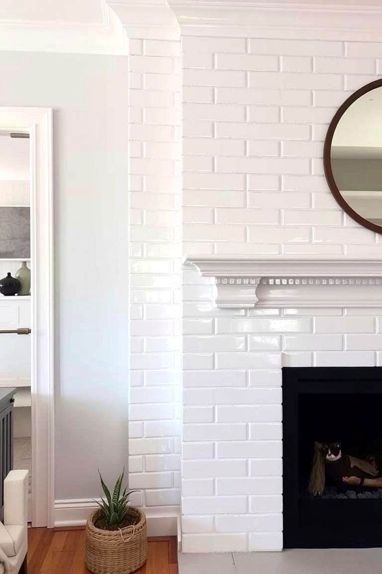 White Subway Tile Backsplash - 24 Fireplace Backsplash Ideas