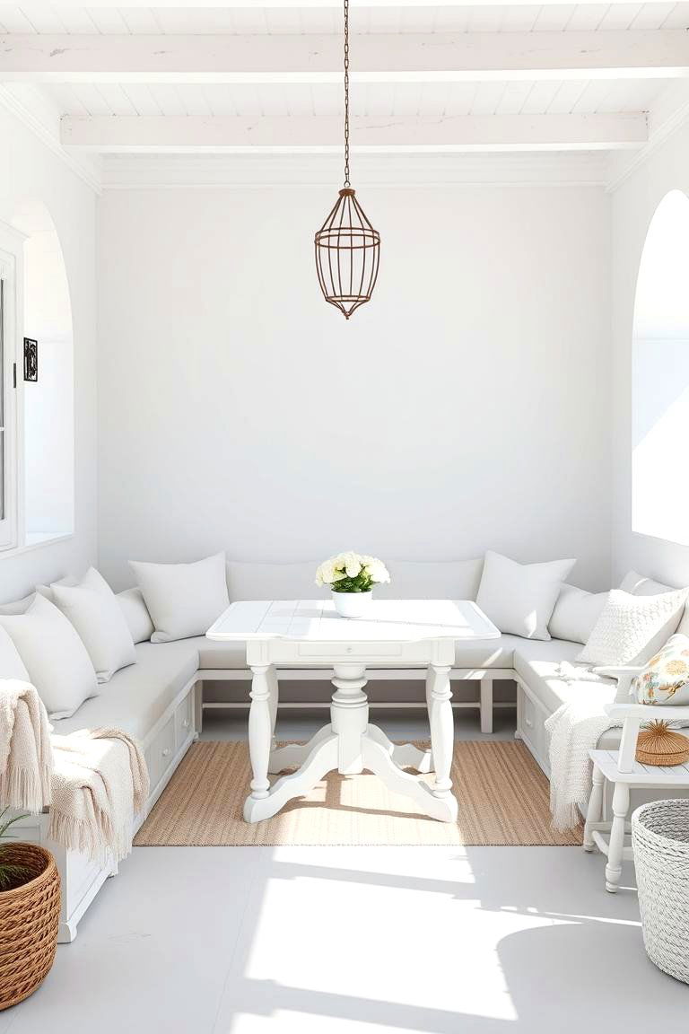 White Themed Seating Area - 24 White Garden Design Ideas