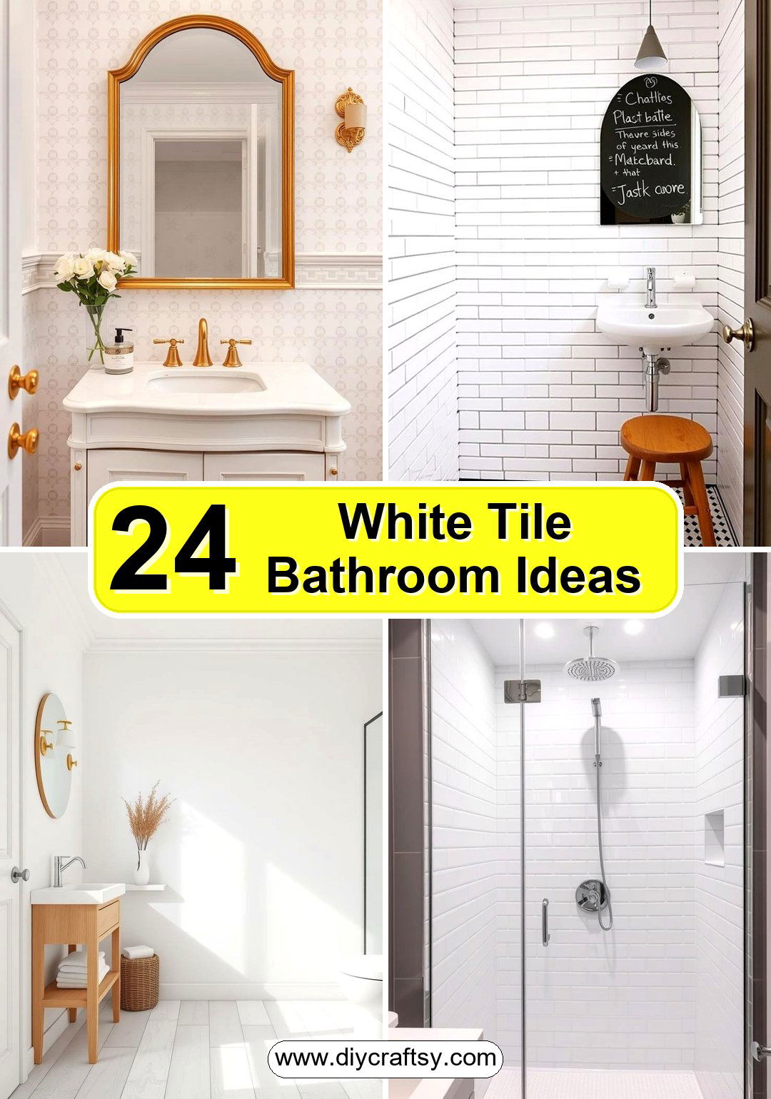 White Tile Bathroom Ideas