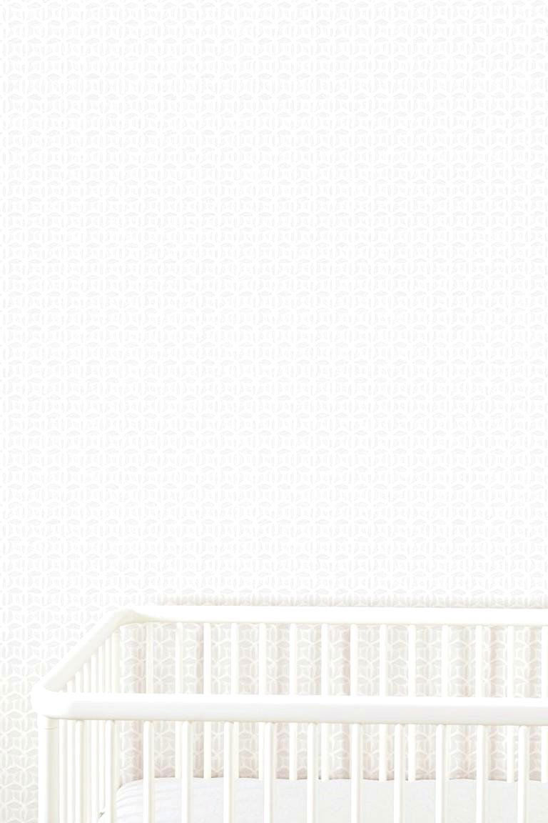 White Walls with Subtle Pattern - 24 White Nursery Ideas
