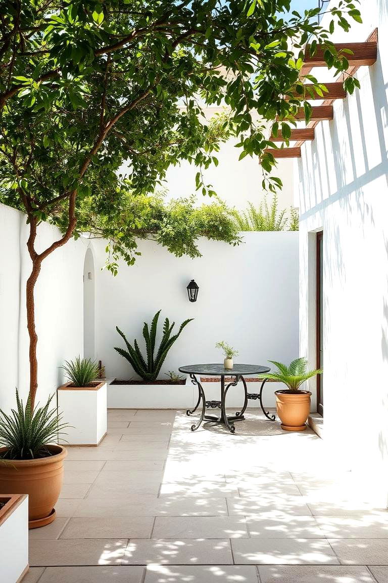 White Washed Walls - 24 Mediterranean Patio Ideas