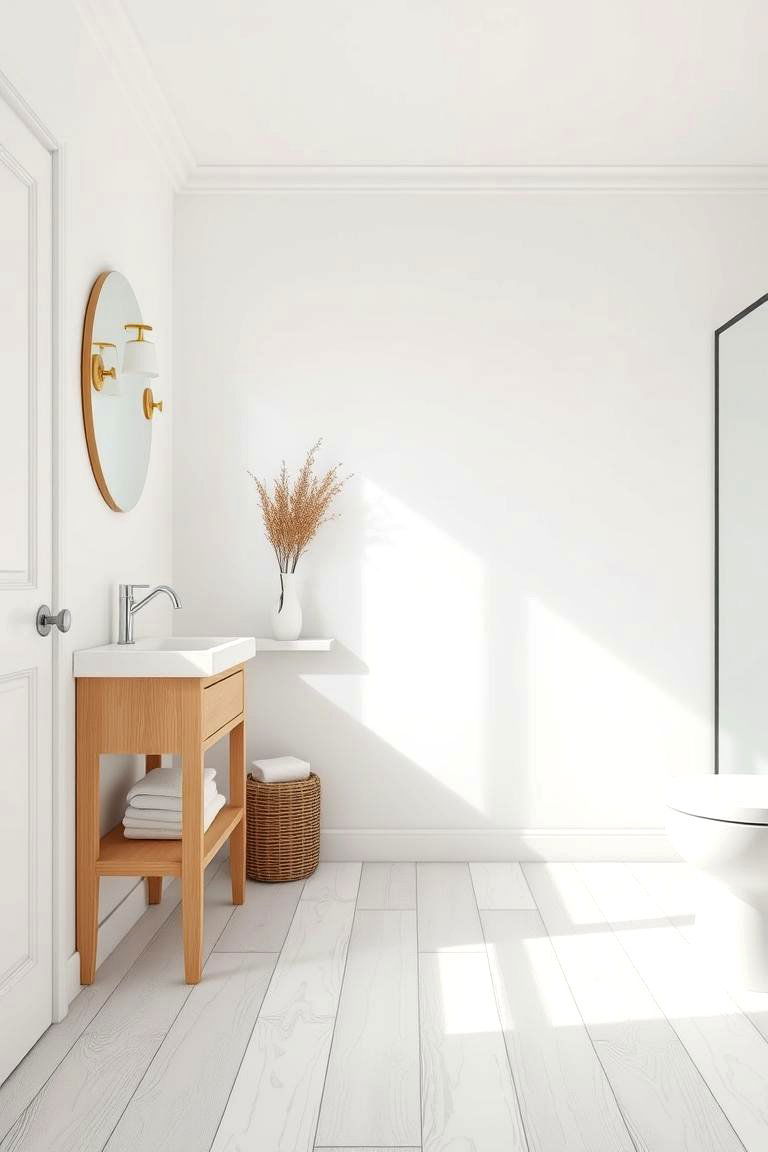 White Wood Look Tiles for Warmth and Texture - 24 White Tile Bathroom Ideas