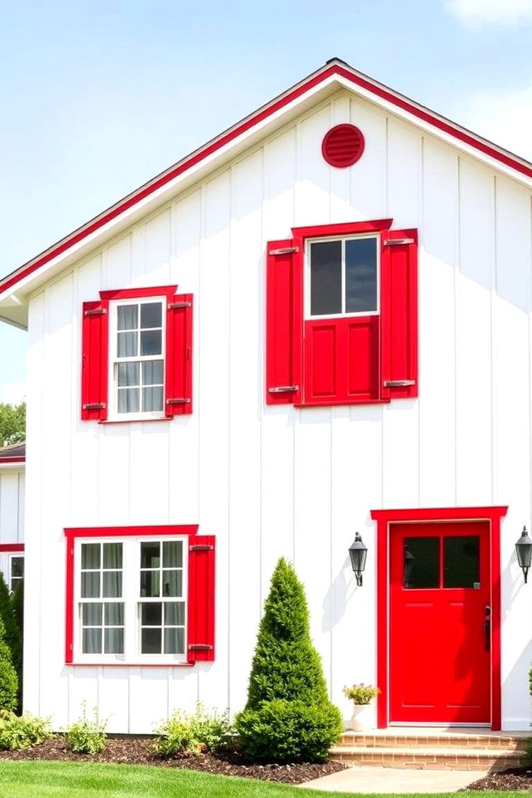 White and Bright Color Scheme - 24 Barn House Exterior Ideas