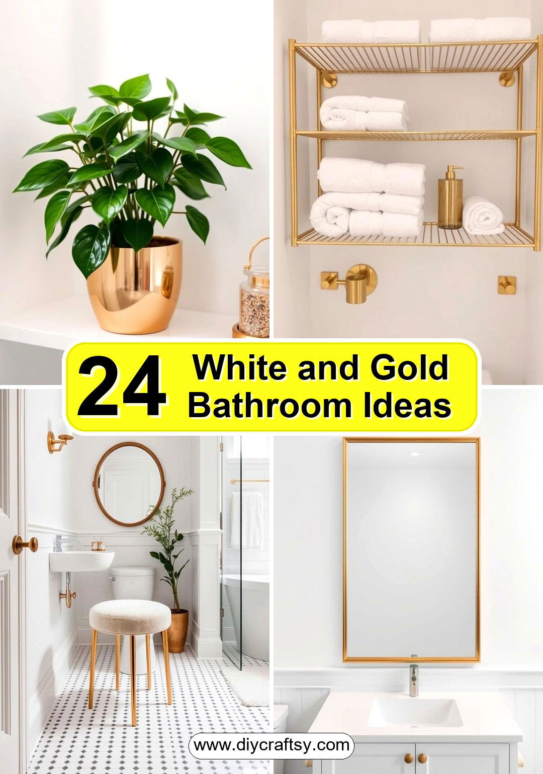 White and Gold Bathroom Ideas