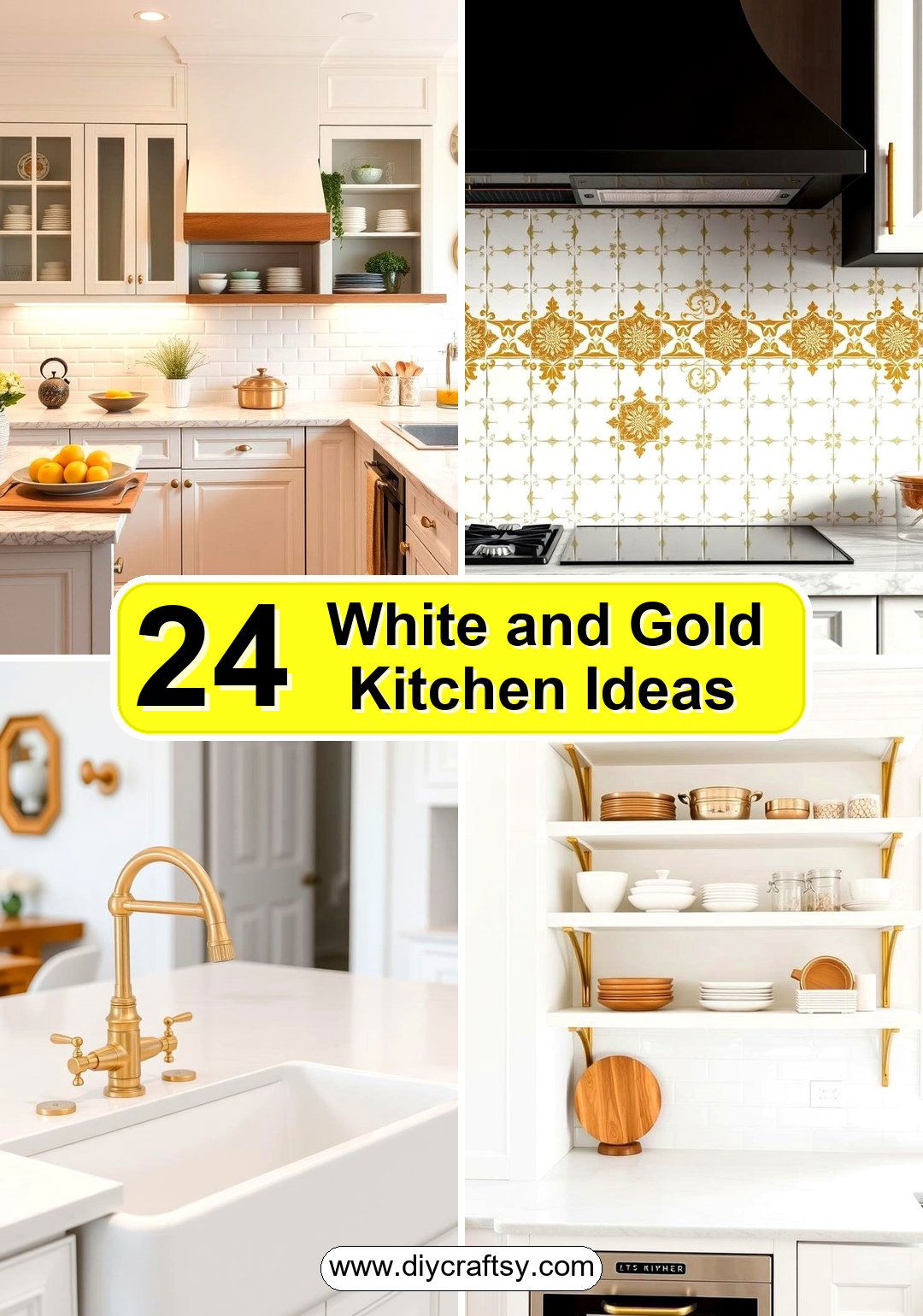 White and Gold Kitchen Ideas