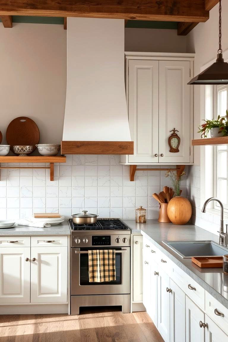 White and Gray Color Palette for Subtle Elegance - 24 Farmhouse Kitchen Ideas