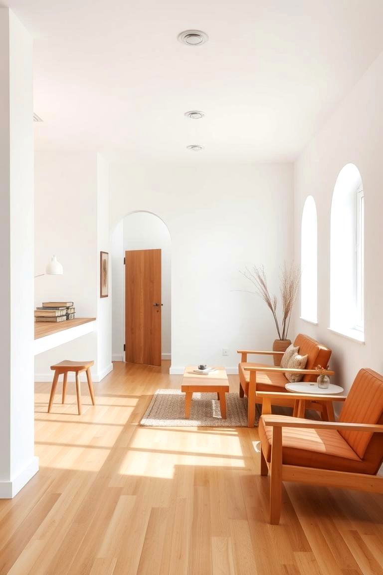 White and Wood Elements for Warmth - 24 Small Salon Interior Design Ideas