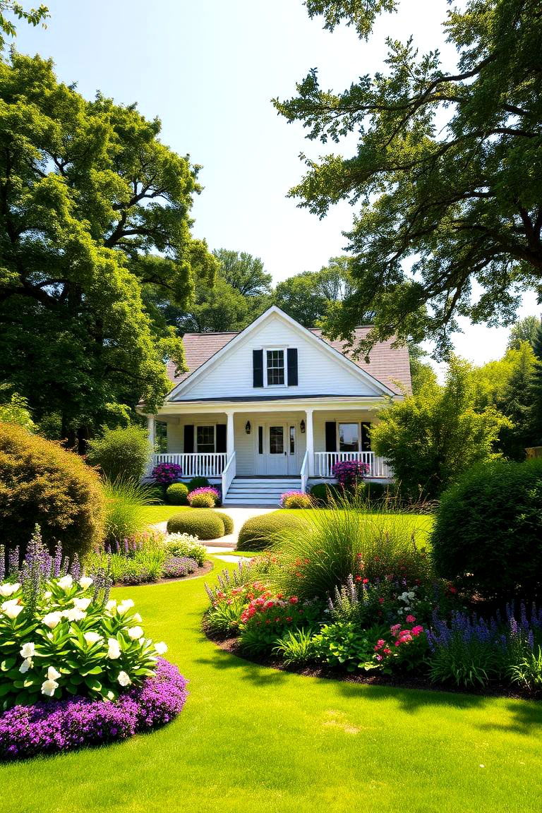 White with Lush Green Landscaping - 24 White Home Exterior Ideas