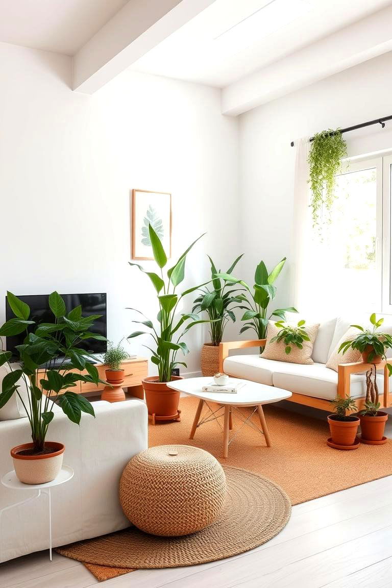 White with Natural Elements - 24 White Living Room Ideas